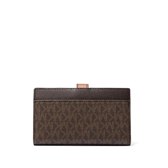 New Michael Kors Greenwich Medium Signature Logo Wallet Brown Multi - Picture 2 of 3